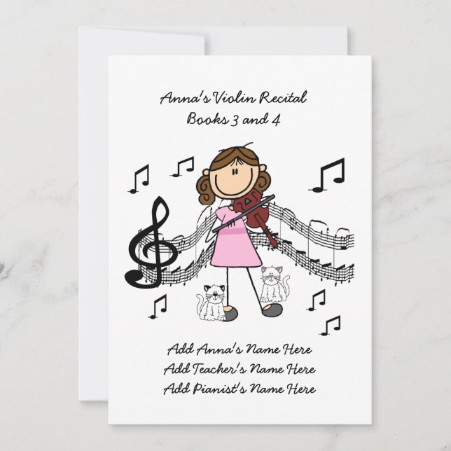 Anna's Violin Recital Invitation Card (Front)
