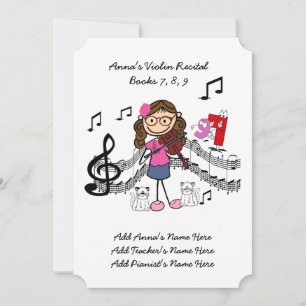 Anna's Violin Recital Invitation Card 7, 8, 9