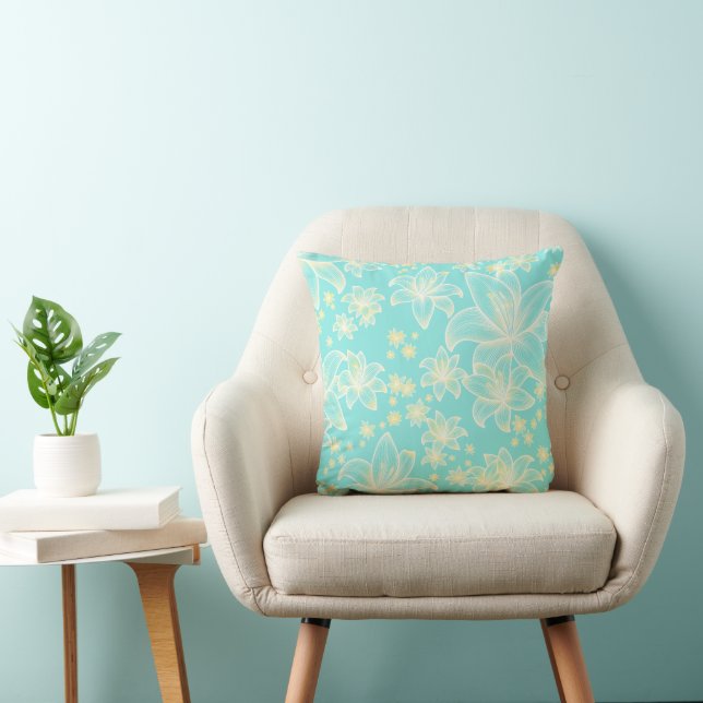 Anne Aqua 🌊 Floral Cushion (Chair)