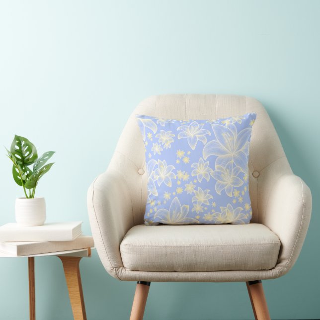 Anne Blue 💙 Soft Floral Cushion (Chair)