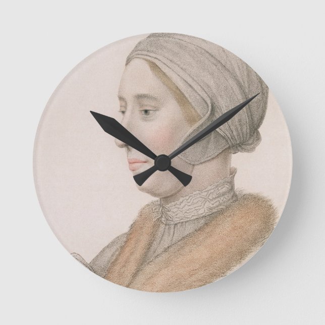 Anne Boleyn (1507-36) engraved by Francesco Bartol Round Clock (Front)