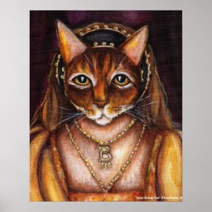 Anne Boleyn Cat Art King Henry VIII Wives Tudors Poster