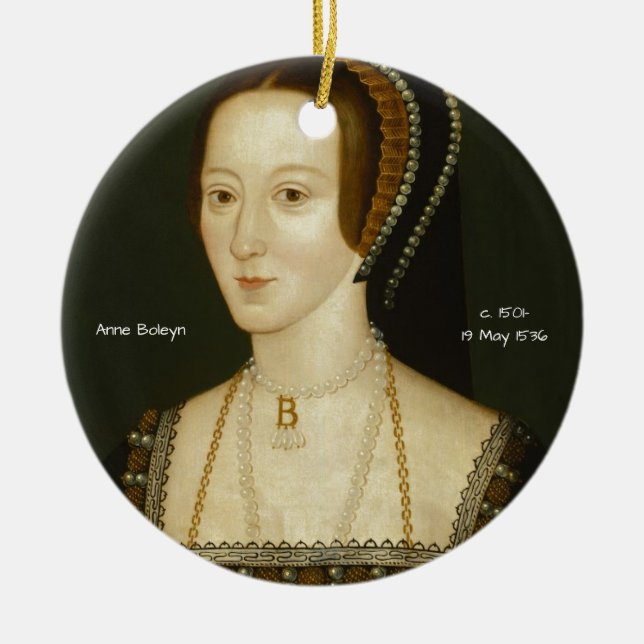 Anne Boleyn Ceramic Tree Decoration (Front)