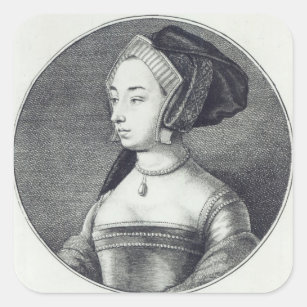 Anne Boleyn, etched by Wenceslaus Hollar, 1649 Square Sticker