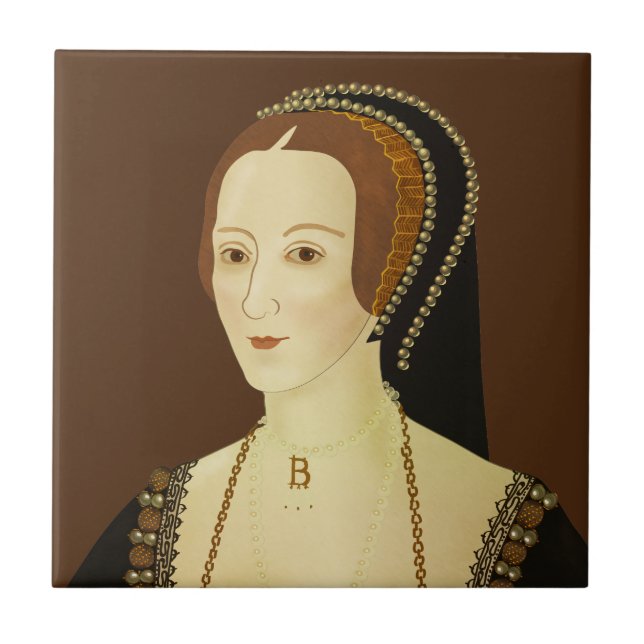 Anne Boleyn - historical illustration Ceramic Tile (Front)
