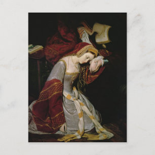 Anne Boleyn  in the Tower, detail, 1835 Postcard