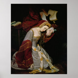 Anne Boleyn  in the Tower, detail, 1835 Poster