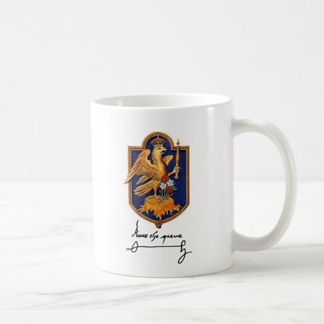 Anne Boleyn Signature & Coat of Arms Coffee Mug (Right)
