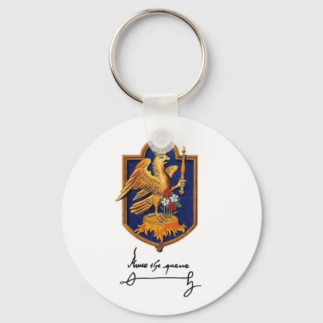 Anne Boleyn Signature & Coat of Arms Key Ring (Front)