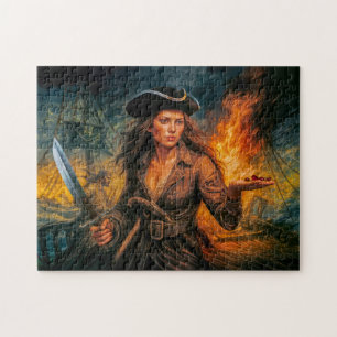 Anne Bonny Legendary Pirate Portrait Jigsaw Puzzle
