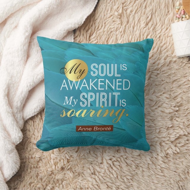 Anne Bronte Poem Quote - My Soul is Awakened Cushion (Blanket)