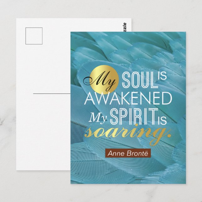 Anne Bronte Poem Quote - My Soul is Awakened Postcard (Front/Back)