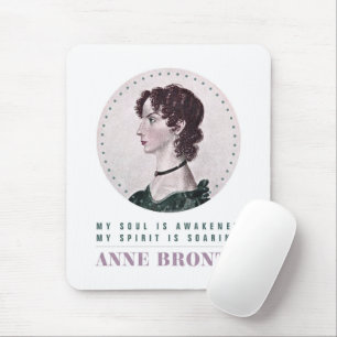 Anne Bronte Portrait and Quote My Soul is Awakened Mouse Pad