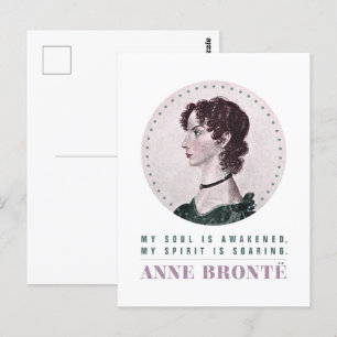 Anne Bronte Portrait and Quote My Soul is Awakened Postcard