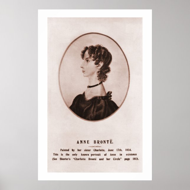 Anne Brontë portrait (sepia) Poster (Front)