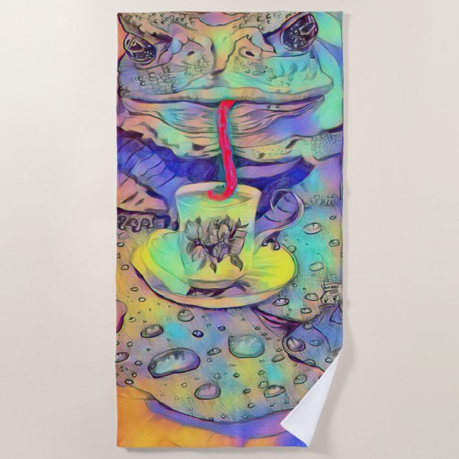 Anne Marie Toad 🐸 And Tea 🫖  Beach Towel (Front)