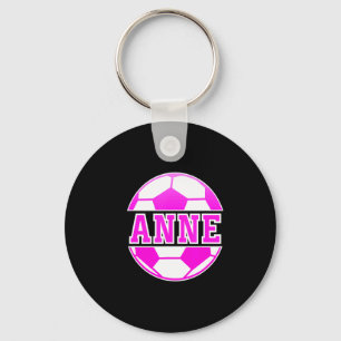 Anne Name Girls Soccer Play Football Sports Fan Ba Key Ring