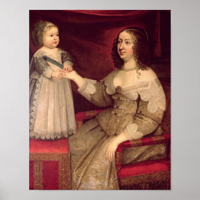 Anne of Austria  with her son Louis XIV Poster (Front)