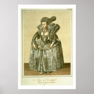 Anne of Denmark (1574-1619) wife of James I, illus Poster