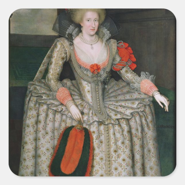 Anne of Denmark, c.1605-10 Square Sticker (Front)
