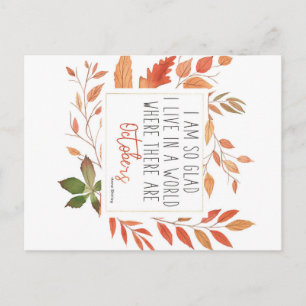 Anne of Green Gables October Quote Fall Postcard