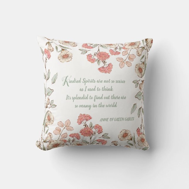 Anne of Green Gables Quote Floral Pillow (Front)