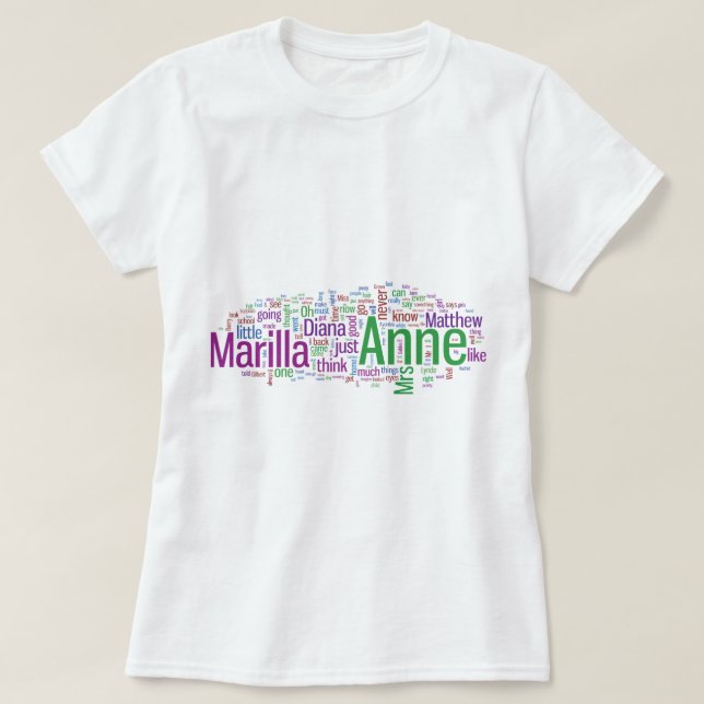 Anne of Green Gables Word Cloud T-Shirt (Design Front)