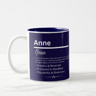 Anne Personalized Girl Name Meaning Coffee Mug