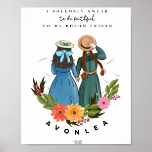Anne with an E and Diana from Avonlea Green Gables Poster