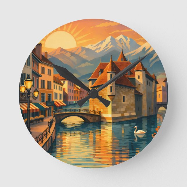 Annecy City Round Clock (Front)