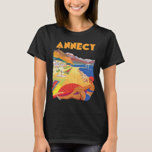 Annecy France Alpine Lake Retro Travel T-Shirt