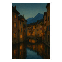 Annecy, France at blue hour travel