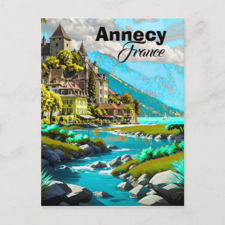 Annecy France Travel Postcard, Annecy Postcard, An Postcard