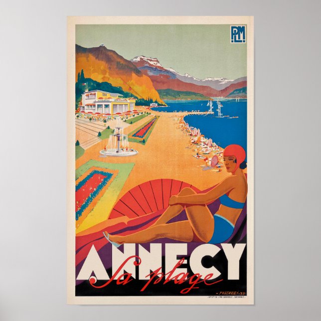 Annecy France Vintage Travel Poster (Front)