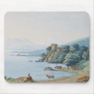 Annecy Lake with Castle by Carl Ludwig Hackert Mouse Pad