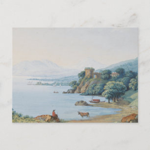Annecy Lake with Castle by Carl Ludwig Hackert Postcard