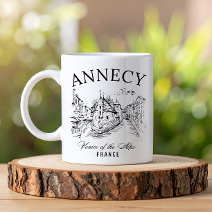 Annecy Travel Aesthetic – Vintage Canal Scene Coffee Mug