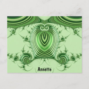 ANNETTE ~ 3D Design Pattern ~ Christmas Greens ~ Postcard