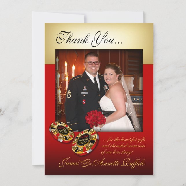 Annette ::CUSTOM:: Thank You Las Vegas Wedding Card (Front)