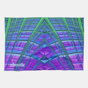 ANNETTE ~ Purple Green Blue ~ ORIGINAL ~ Tea Towel