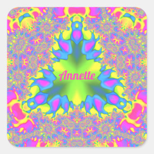 ANNETTE ~ Shades Yellow, Green, Pink, Blue ~ Square Sticker