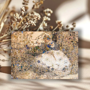 Annie French  Art Nouveau Girl Picking Flowers  Note Card