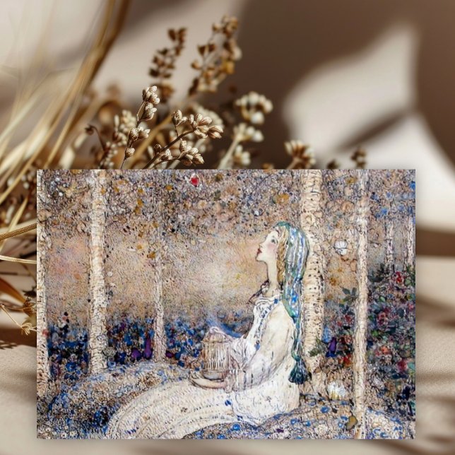 Annie French The Lady and Red Butterfly Note Card (Creator Uploaded)