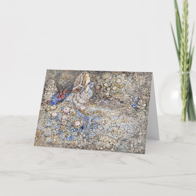 Annie French The Lady in the Rose Garden Note Card (Front)