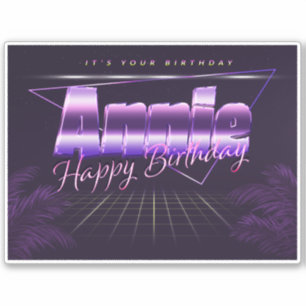 Annie Name Vorname lila retro Sticker Geburtstag
