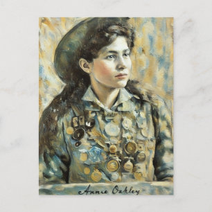 Annie Oakley femalegun slinger 1800s cowgirl art Postcard