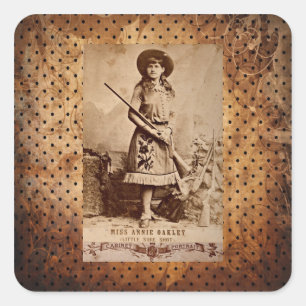 Annie Oakley Sepia Square Sticker
