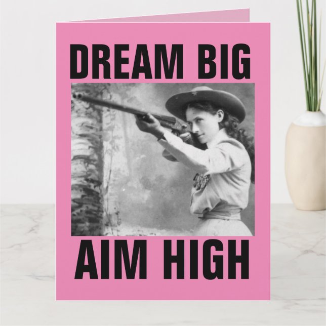 ANNIE OAKLEY WITH GUN, BIRTHDAY COWGIRL CARDS (Front)