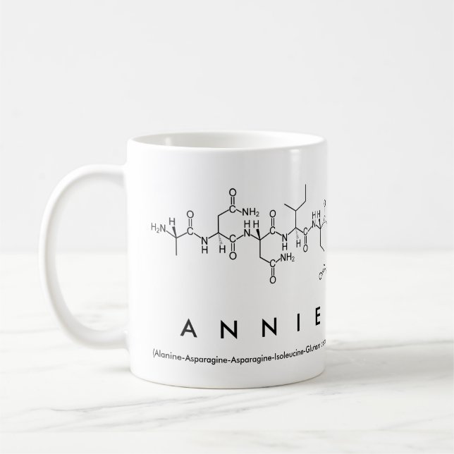 Annie peptide name mug (Left)