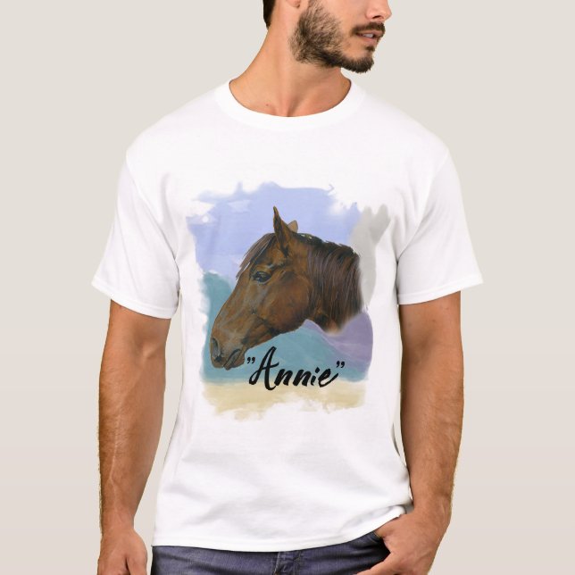  “Annie” – Portrait of a Horse - Personalize Your T-Shirt (Front)